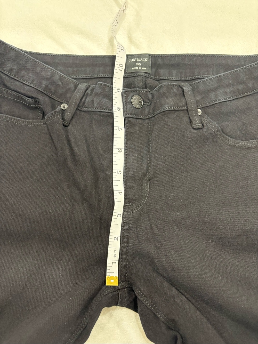 Just Black Denim Straight Leg Crop Black Jean 24” Size 30 - Picture 7 of 7